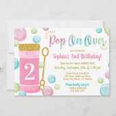 Invitation d'anniversaire de la bulle| Aquarelle r (Devant)