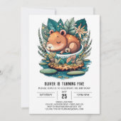 Invitation d'anniversaire de la Capybara (Devant)