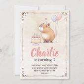 Invitation d'anniversaire de la Capybara (Devant)