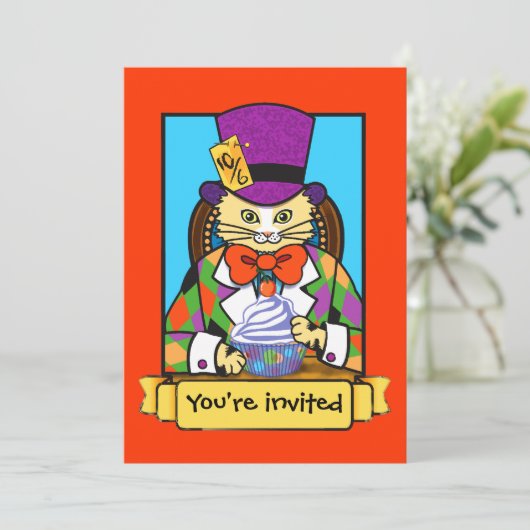 invitation d'anniversaire de la Chatte (Debout devant)