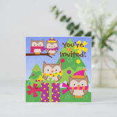 Invitation d'anniversaire de la Chouette d'hiver (Debout devant)
