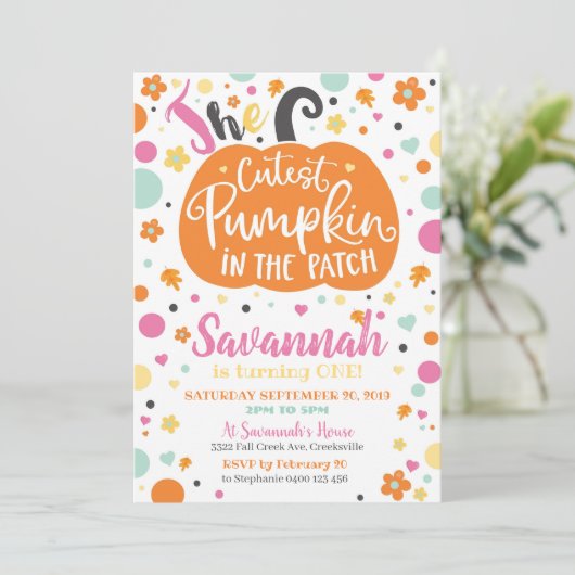 Invitation d'anniversaire de la Citrouille (Debout devant)