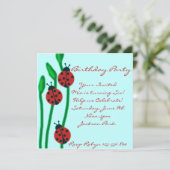 Invitation d'anniversaire de la coccinelle bleue r (Debout devant)