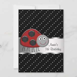 Invitation d'anniversaire de la coccinelle rouge p