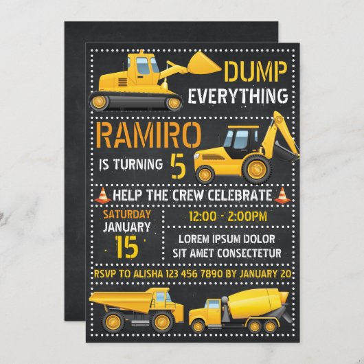 Invitation d'anniversaire de la construction (Devant / Derrière)