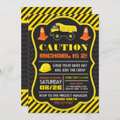 Invitation d'anniversaire de la construction avec (Devant / Derrière)