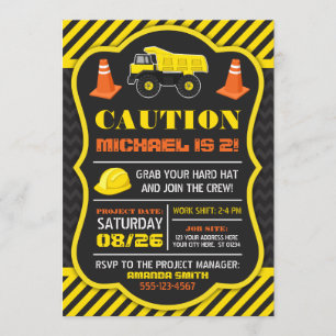 Invitation d'anniversaire de la construction avec 