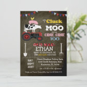 Invitation d'anniversaire de la cour de ferme pour (Debout devant)