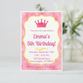 Invitation d'anniversaire de la Couronne rose | za (Debout devant)