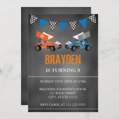 Invitation d'anniversaire de la course de tableau  (Devant / Derrière)