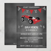 Invitation d'anniversaire de la course de tableau  (Devant / Derrière)