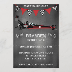 Invitation d'anniversaire de la course de tableau 