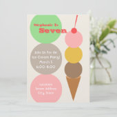 Invitation d'anniversaire de la Crème de glace (Debout devant)