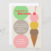 Invitation d'anniversaire de la Crème de glace (Devant / Derrière)
