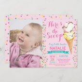 Invitation d'anniversaire de la Crème de glace Été (Devant / Derrière)