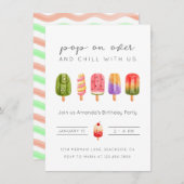 Invitation d'anniversaire de la crème glacée d'été (Devant / Derrière)