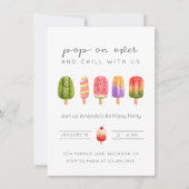 Invitation d'anniversaire de la crème glacée d'été (Devant)