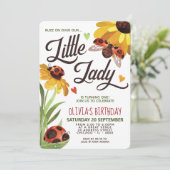 Invitation d'anniversaire de la Dame Bug moderne (Debout devant)