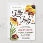 Invitation d'anniversaire de la Dame Bug moderne (Devant)