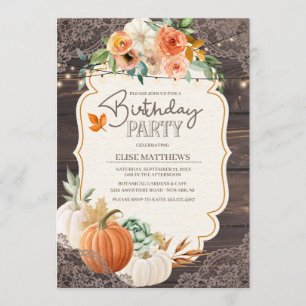 Invitation d'anniversaire de la dentelle de bois r