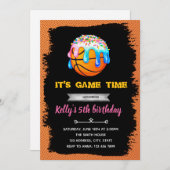 Invitation d'anniversaire de la dérive de basket-b (Devant / Derrière)