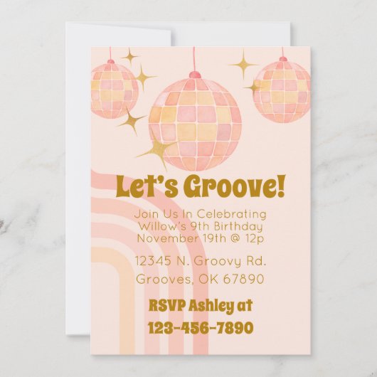 Invitation d'anniversaire de la discothèque super (Devant)