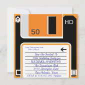 Invitation d'anniversaire de la disquette rétro de (Devant)