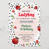 invitation d'anniversaire de la douche Ladybug (Devant / Derrière)