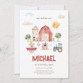 Invitation d'anniversaire de la ferme (Devant)