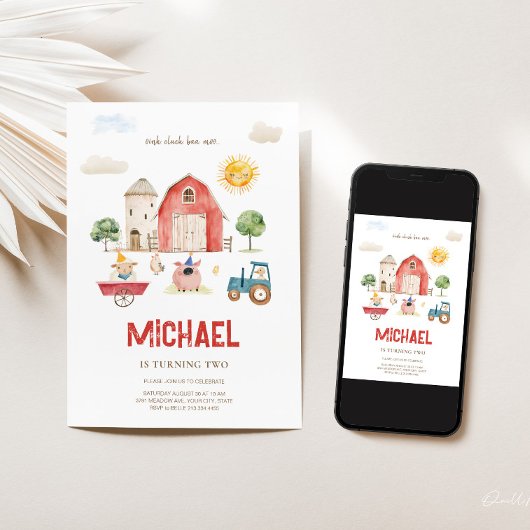 Invitation d'anniversaire de la ferme