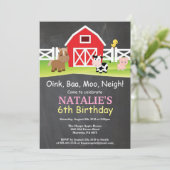 Invitation d'anniversaire de la ferme au tableau n (Debout devant)