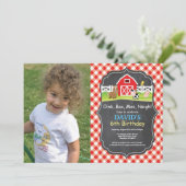 Invitation d'anniversaire de la ferme au tableau n (Debout devant)