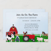 Invitation d'anniversaire de la ferme pour enfants (Devant / Derrière)