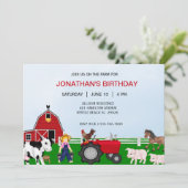 Invitation d'anniversaire de la ferme pour enfants (Debout devant)