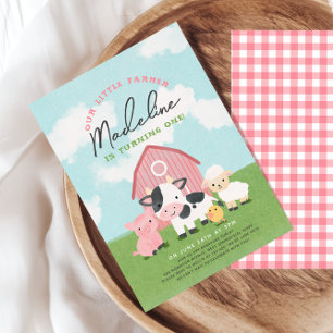 Invitation d'anniversaire de la ferme pour filles