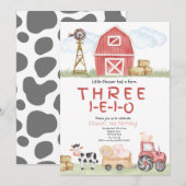 Invitation d'anniversaire de la ferme Trois-E-E-I- (Devant / Derrière)