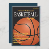 Invitation d'anniversaire de la fête de basket-bal (Devant / Derrière)