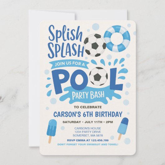 Invitation d'anniversaire de la fête de billard de (Devant)