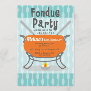 Invitation d'anniversaire de la fête de Fondue