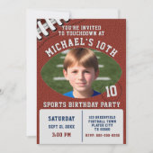 Invitation d'anniversaire de la fête de football p (Devant)