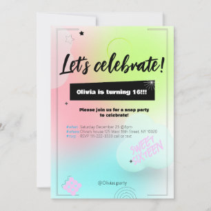 Invitation d'anniversaire de la fête de la couleur