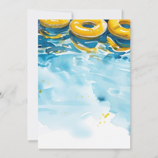 Invitation d'anniversaire de la fête de la piscine (Dos)