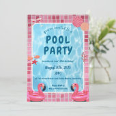 Invitation d'anniversaire de la fête de la piscine (Debout devant)