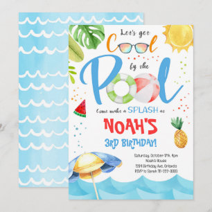Invitation d'anniversaire de la fête de la piscine