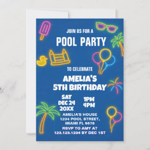 Invitation d'anniversaire de la fête de la piscine