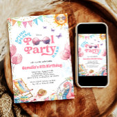Invitation d'anniversaire de la fête de la piscine