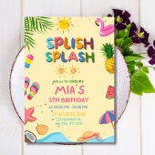 Invitation d'anniversaire de la fête de la piscine