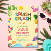 Invitation d'anniversaire de la fête de la piscine