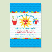 Invitation d'anniversaire de la fête de la piscine