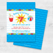 Invitation d'anniversaire de la fête de la piscine
